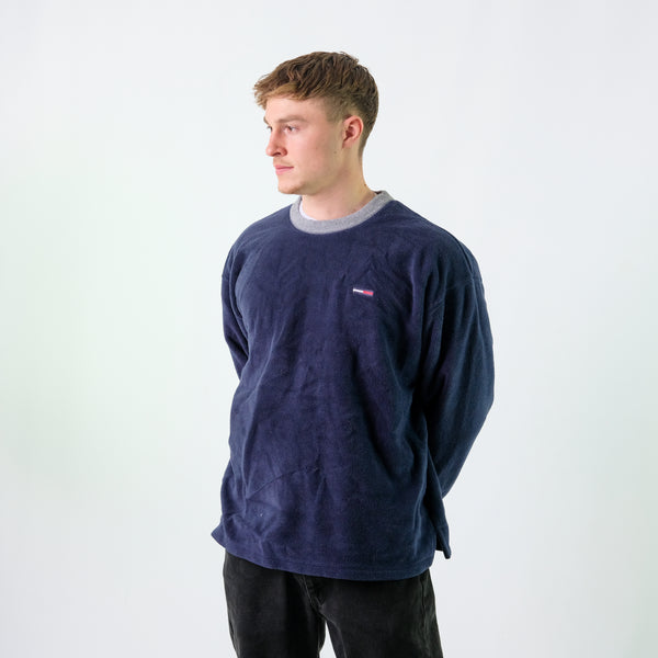 Navy Blue 90s Tommy Hilfiger Fleece (XL)